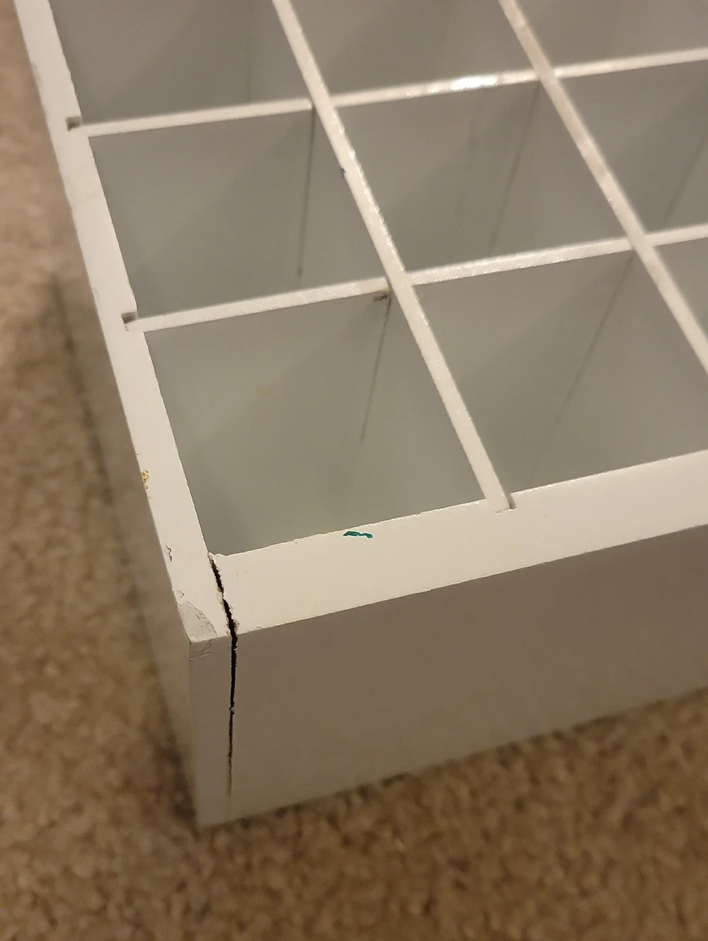 White Grid Organizer Storage Bin - Home Storage & Organization